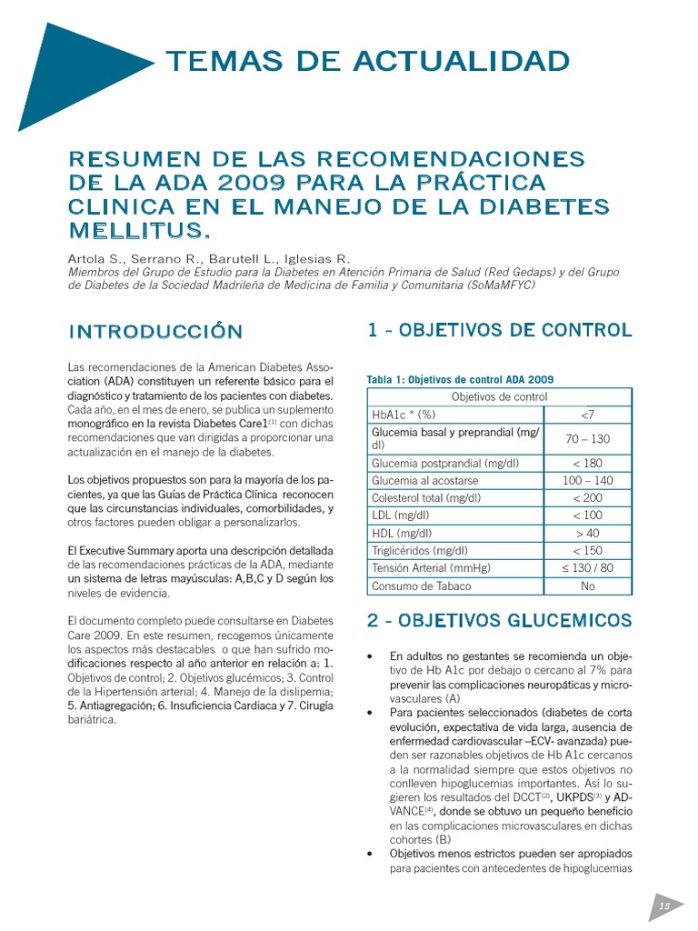 ADA 2009 Español | PDF | Enfermedades y trastornos humanos | Salud pública