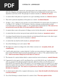 Contracts Quiz 1 and 2 Answer Key