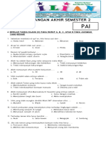 Soal UAS PAI Kelas 3 SD Semester 2 Dan Kunci Jawaban PDF