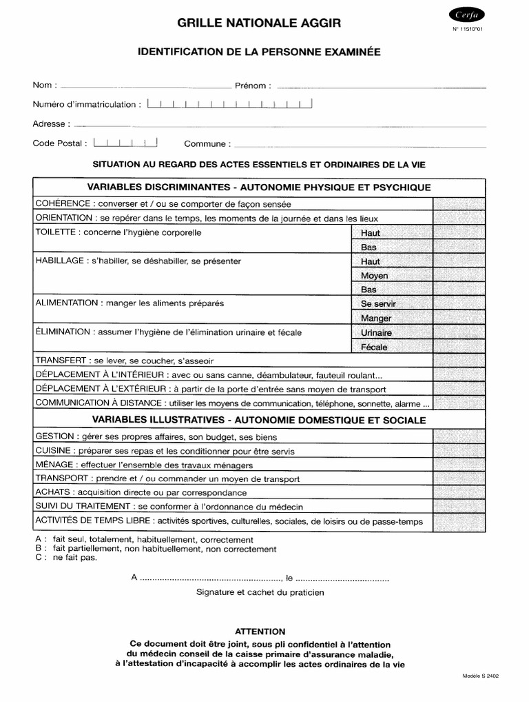 Grille Nationale Aggir PDF