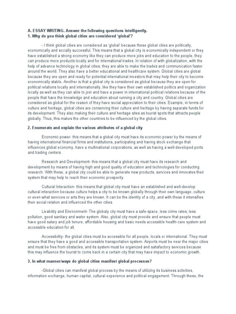 Week 11 Activity-Global City | Download Free PDF | Globalization | Fashion