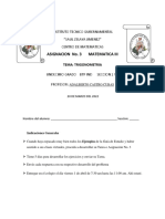 Asignacion No. 3 Matematica Iii: Instituto Tecnico Gubernamental "Saul Zelaya Jimenez" Centro de Matematicas