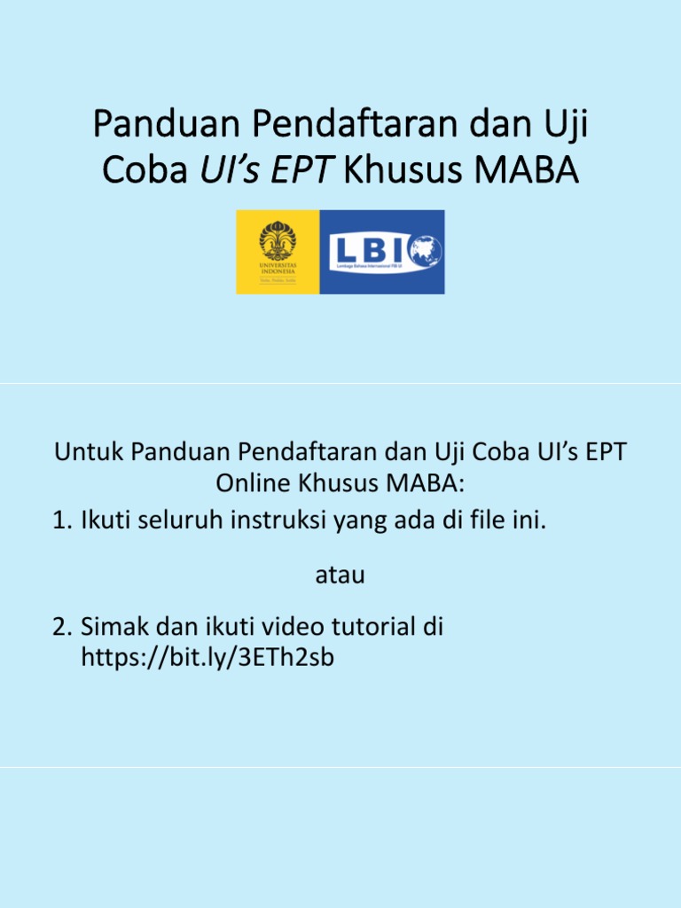 Panduan EPT MABA UI 2022 | PDF