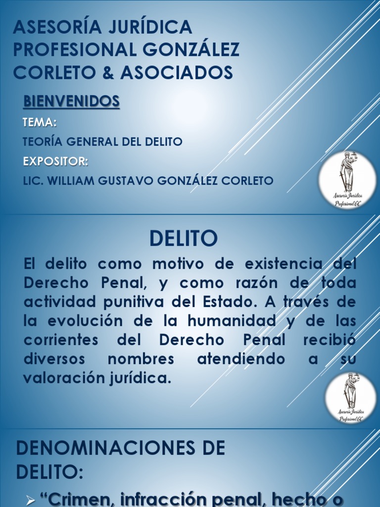 Teoria General Del Delito | PDF | Derecho penal | Intención (Derecho Penal)