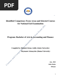 Accounting & Finance, Identified Competencies and Courses