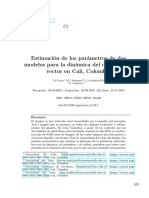 Estimación de Los Parámetros de Dos Modelos para La Dinámica Del Dengue y Su Vector en Cali, Colombia-2018