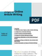 Steps of Online Article Writing