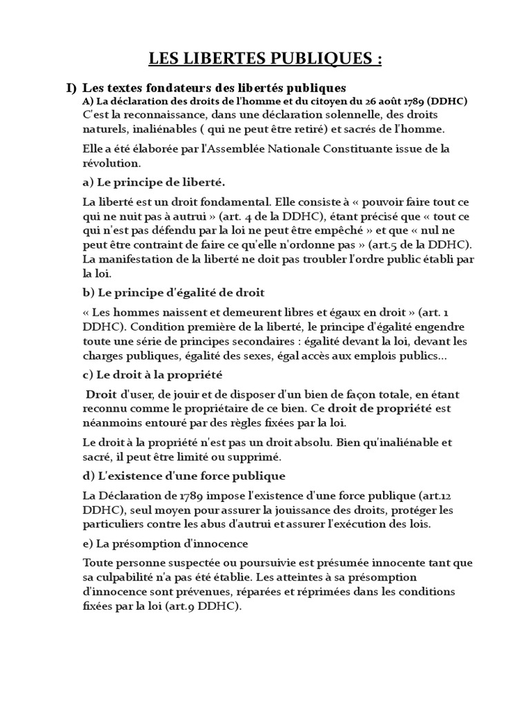 Libertés publiques et DDHC en France | PDF | Grève | Droit à la propriété