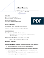 Resume of Julian Hiscock