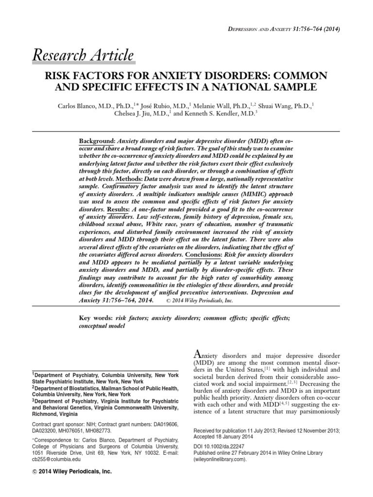 Anxiety Disorder | PDF | Mental Disorder | Generalized Anxiety Disorder