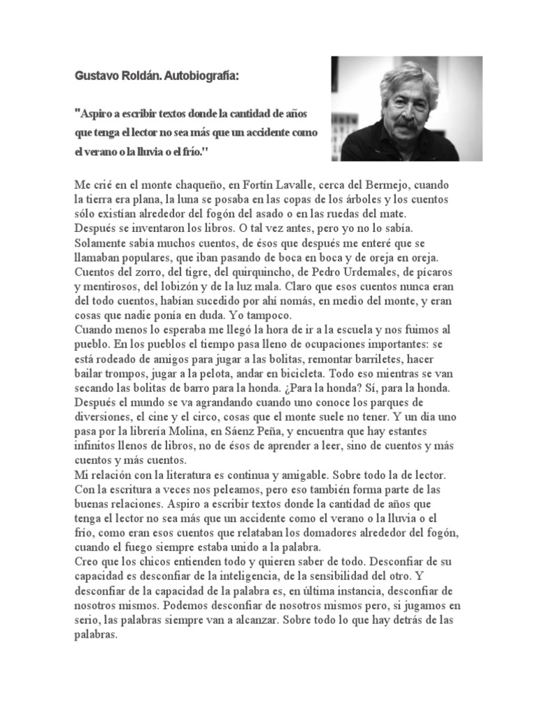 Gustavo Roldán Autobiografia | PDF