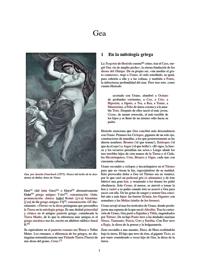 1 en La Mitología Griega PDF Dioses griegos Deidades griegas
