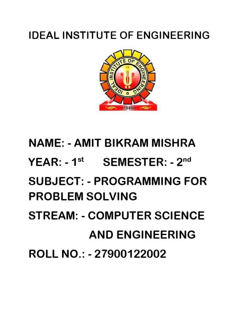 CS Practical Front Page | PDF