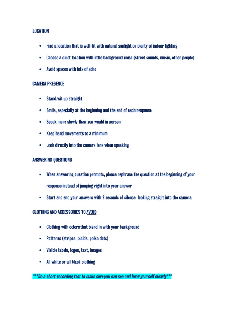 Recording Guidelines PDF