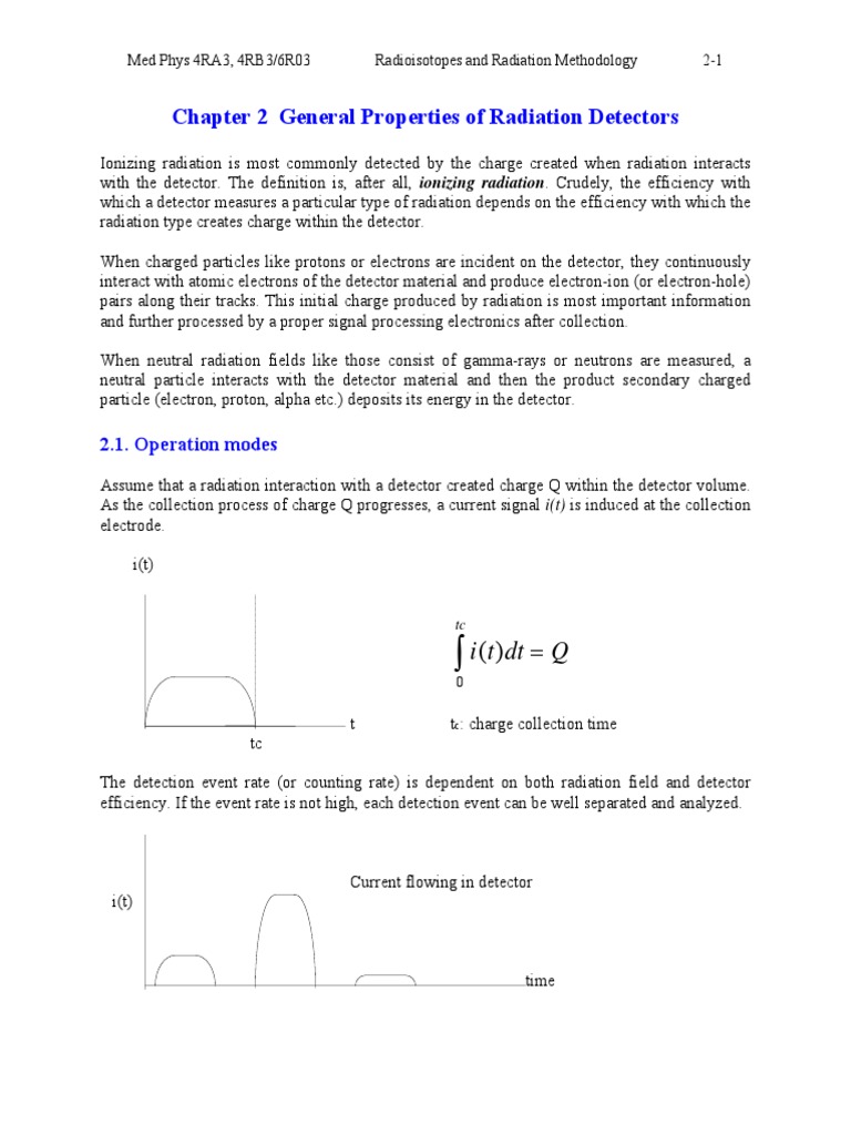 Chapter 4 General Properties of Radiation Detectors PDF