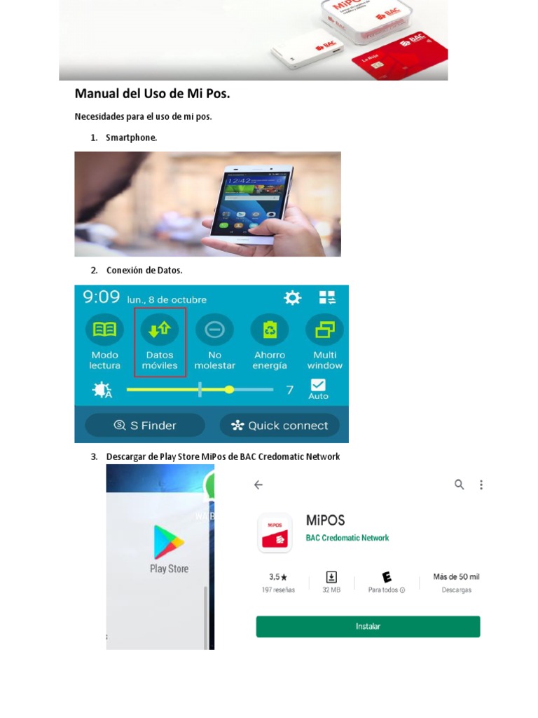 Manual de Uso de Mi Pos BAC Credomatic | PDF