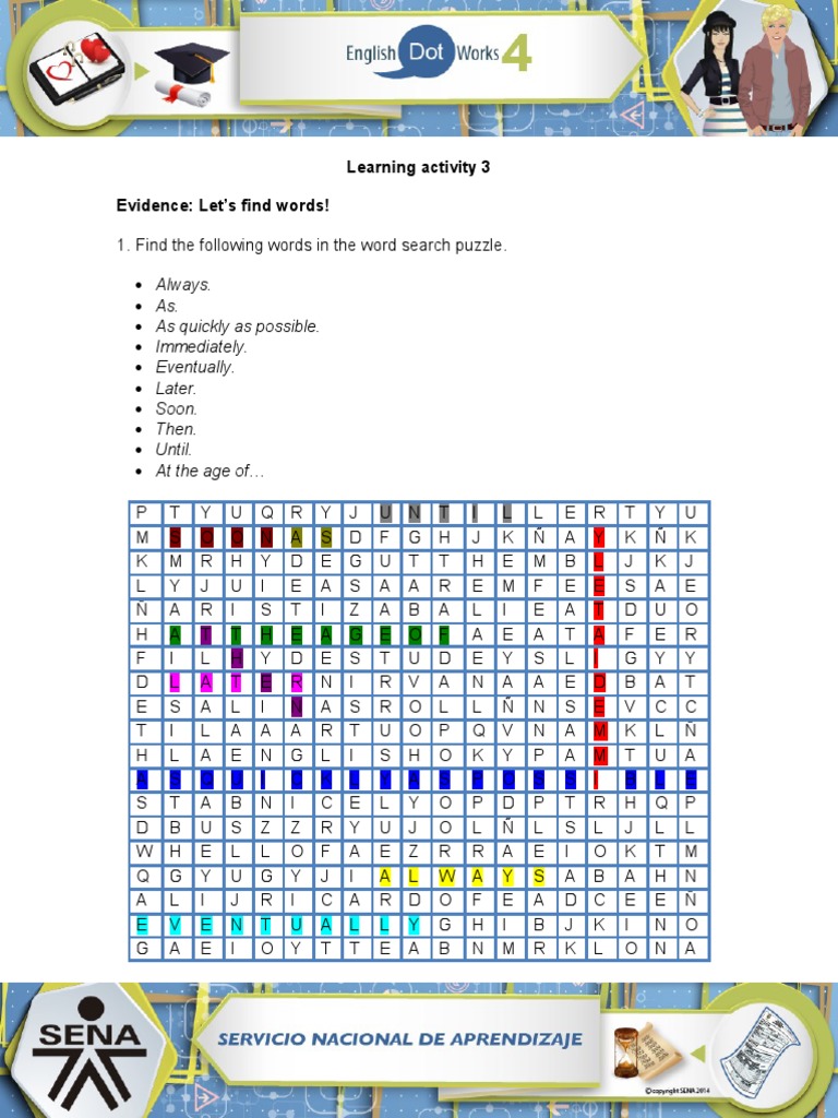 Word Search and Sentence Correction Activity | PDF