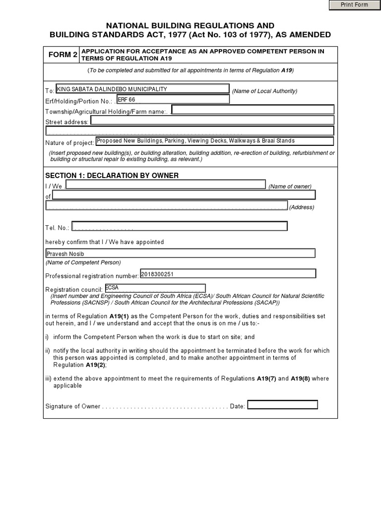 Form 2 Application for Competent Person | PDF | Geotechnical ...
