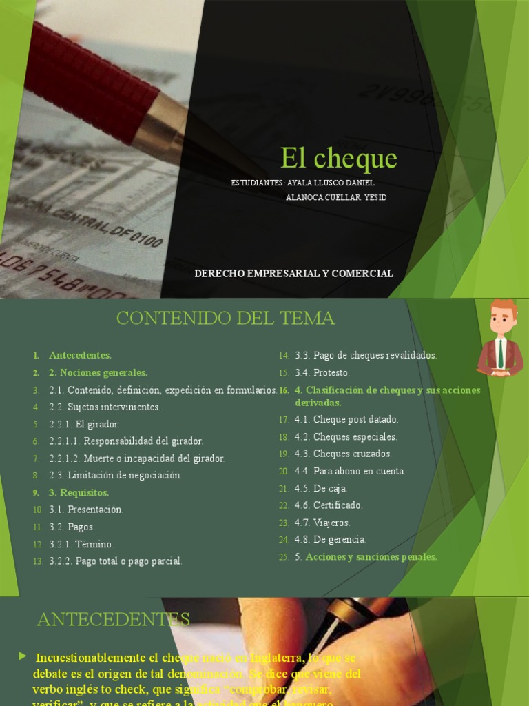 Present. El Cheque | PDF | Cheque