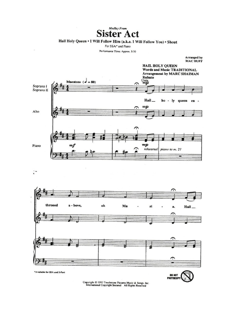SISTER ACT JR SCORE PDF visual data 3