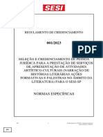 Regulamento Do Credenciamento N.º 001.23 - Narração Literatura SESI