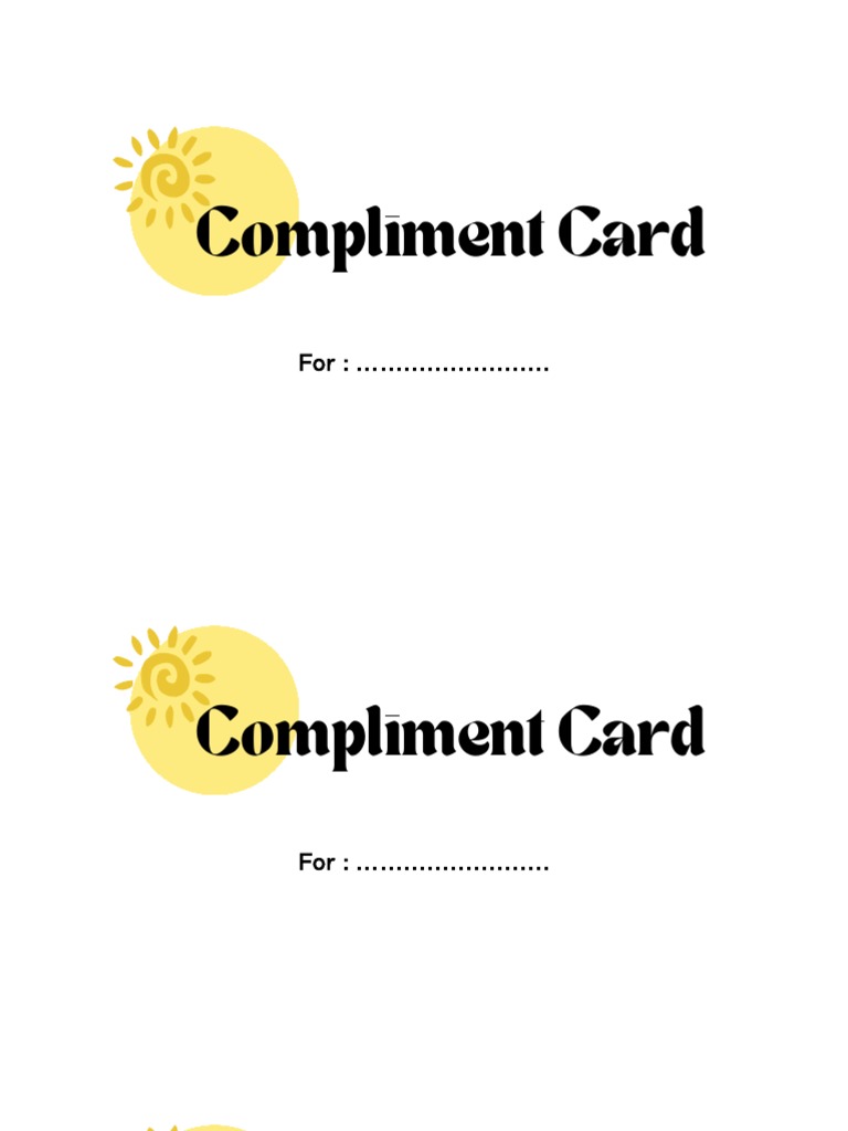 Compliment Card | PDF