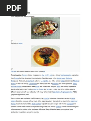 French Cuisine Pkp2 French Cuisine Chef