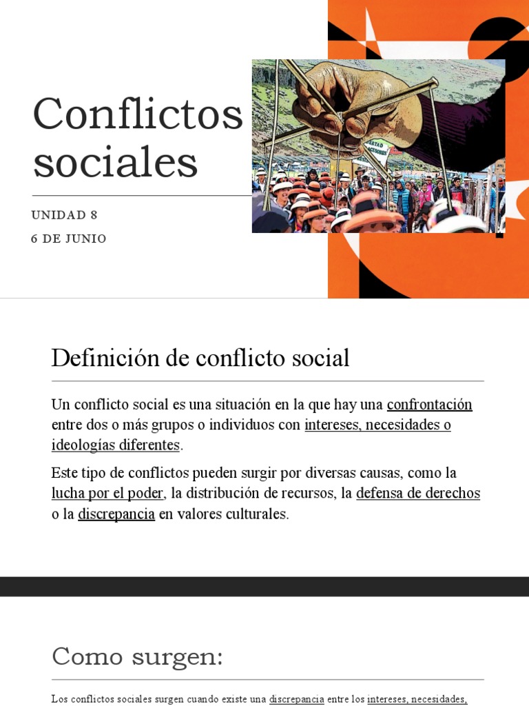 Definición y tipos de conflictos sociales | PDF
