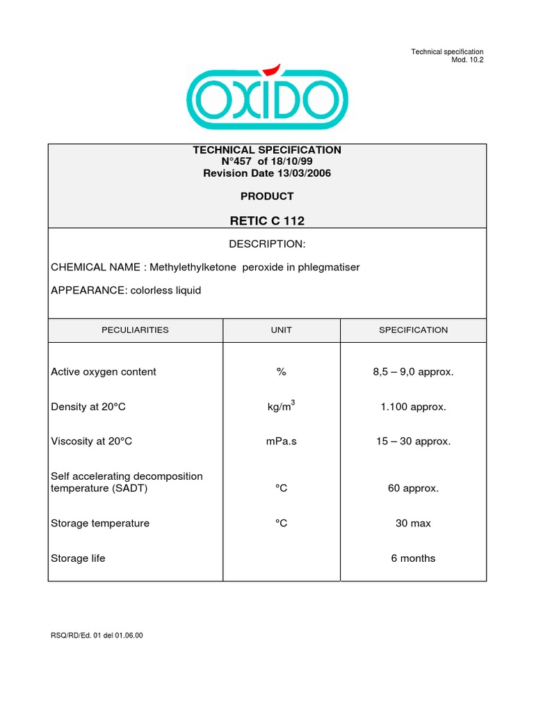 Data Shee Retic C112 (Phthalate Free) | PDF
