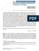 Prior On-Off Relationship Instability and Distress in The Separation and Divorce Transition