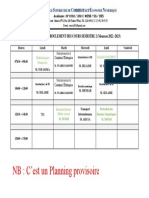 Emploi Du Temps Mousson Sem 2 Provisoire