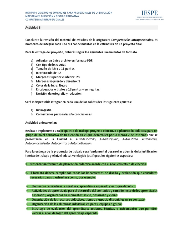 Actividad 3 1 Descargar Gratis Pdf Aprendizaje Evaluación