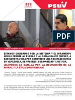 BOLETÍN DEL PSUV NR 339 Carpeta Fidel Ernesto Vásquez