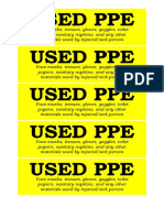 Used PPE Label