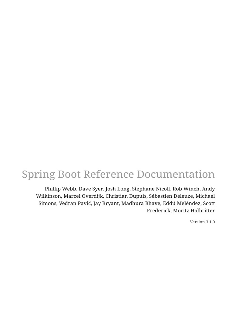 Spring Boot 3.1 Reference Guide | PDF | Spring Framework | Technology ...