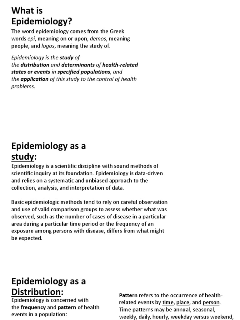 Epidemiology Notes PDF Infection Epidemiology