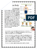 Reading Activity. Parts of The Body