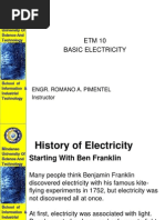 ETM 10 Basic Electricity: Engr. Romano A. Pimentel Instructor