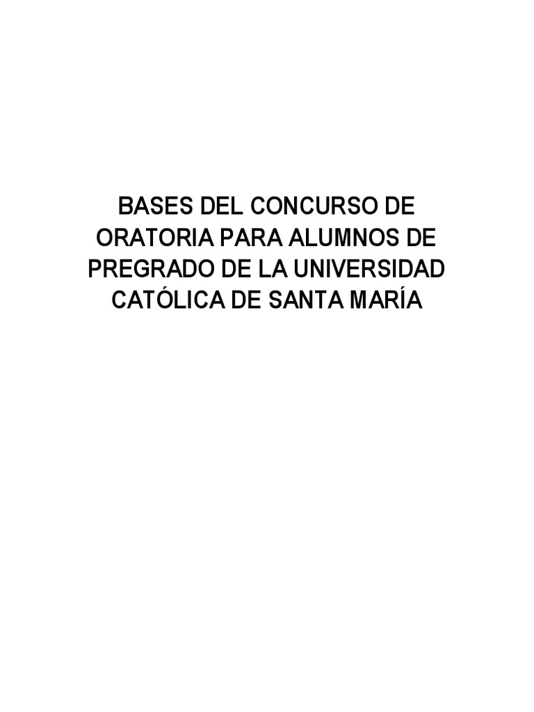 Concurso de Oratoria UCSM 2023: Bases y Requisitos | PDF | Hablar en ...