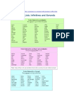 Verb Lists - Infinitives and Gerunds