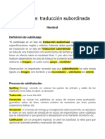 Subtitulaje - Traducción Subordinada - Handout