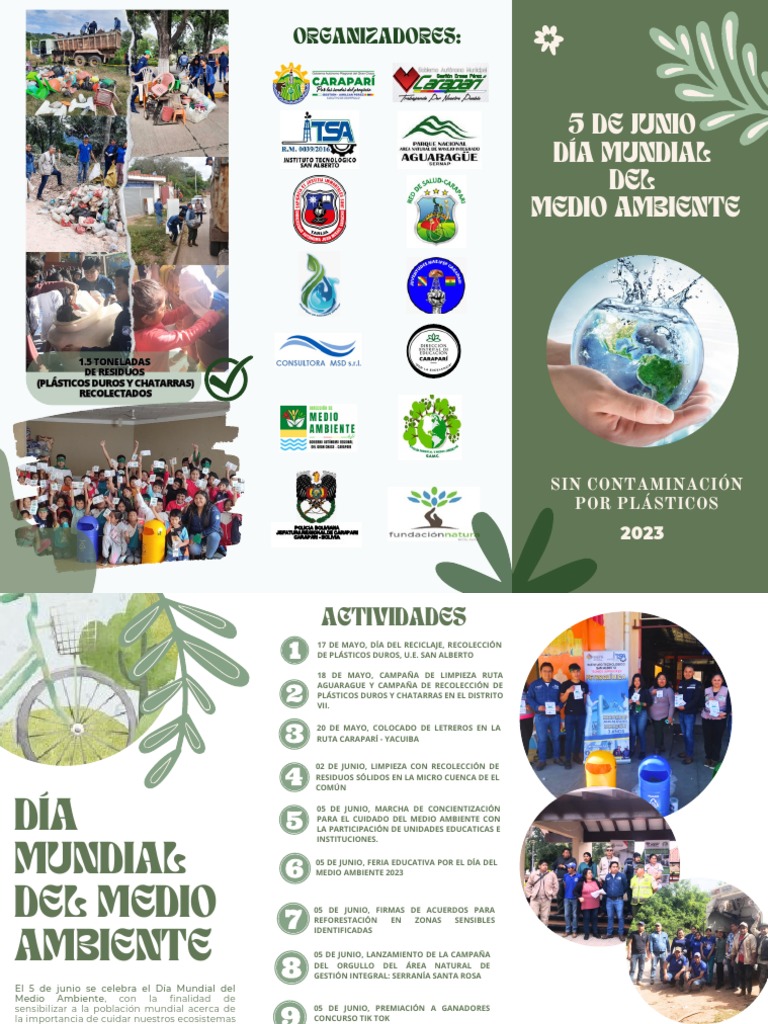 Triptico Dia Del Medio Ambiente 2023 | PDF | Residuos | Entorno natural