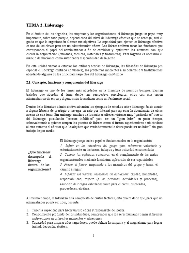 Claves del Liderazgo Empresarial | PDF | Liderazgo | Comportamiento