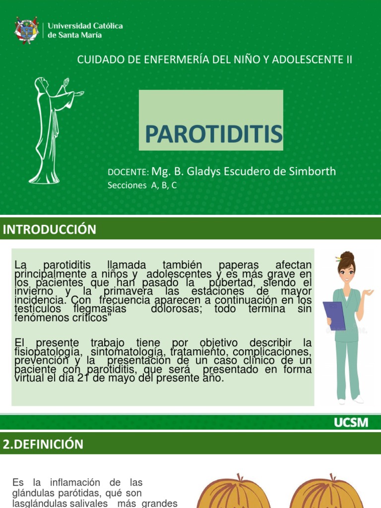 Tratamiento y Complicaciones de Paperas | PDF | Especialidades Medicas ...
