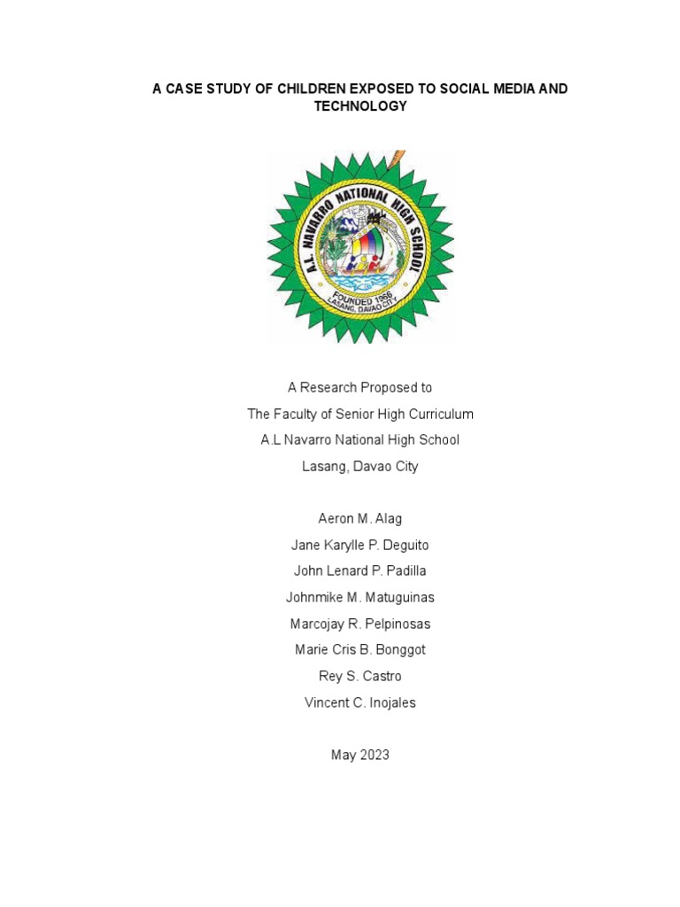 A case study of children exposed to social media and technology pdf