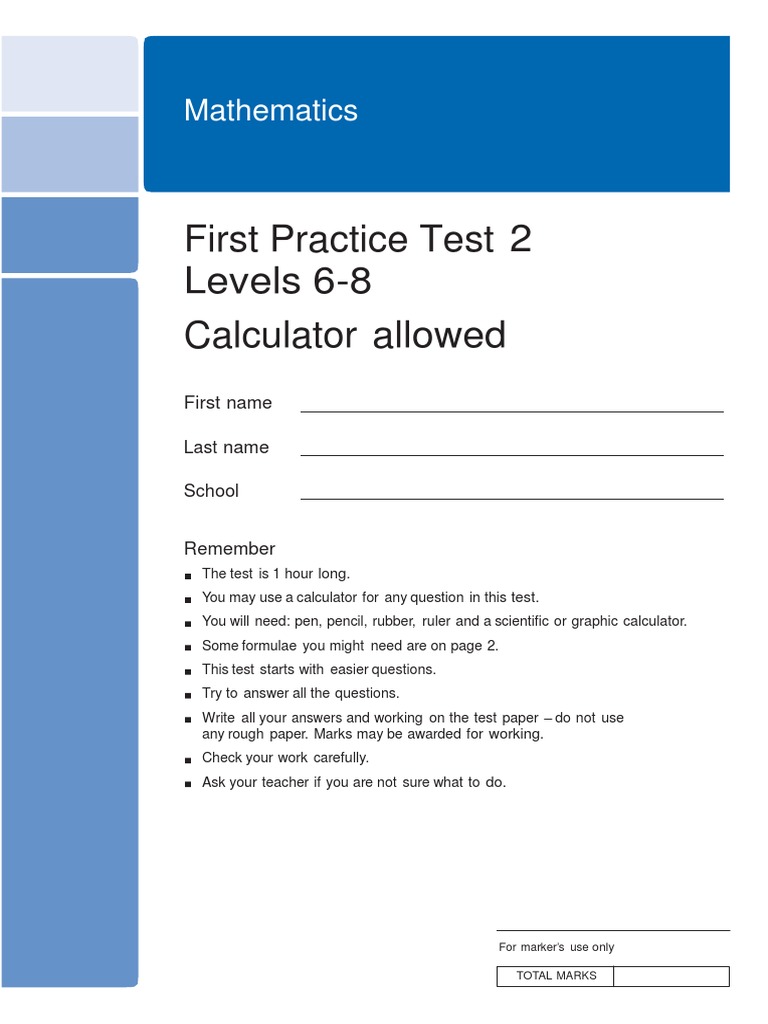 Year 8 Maths Practice Test | PDF | Triangle | Speed