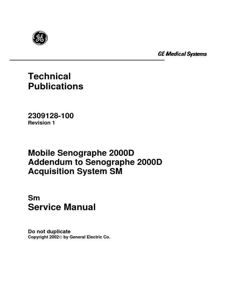 Senographe ServiceManual II | PDF | Imagerie médicale | Radiation