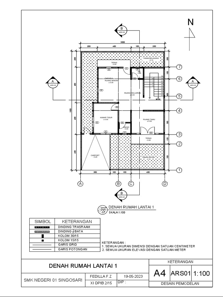 Denah Rumah Lantai 1 | PDF