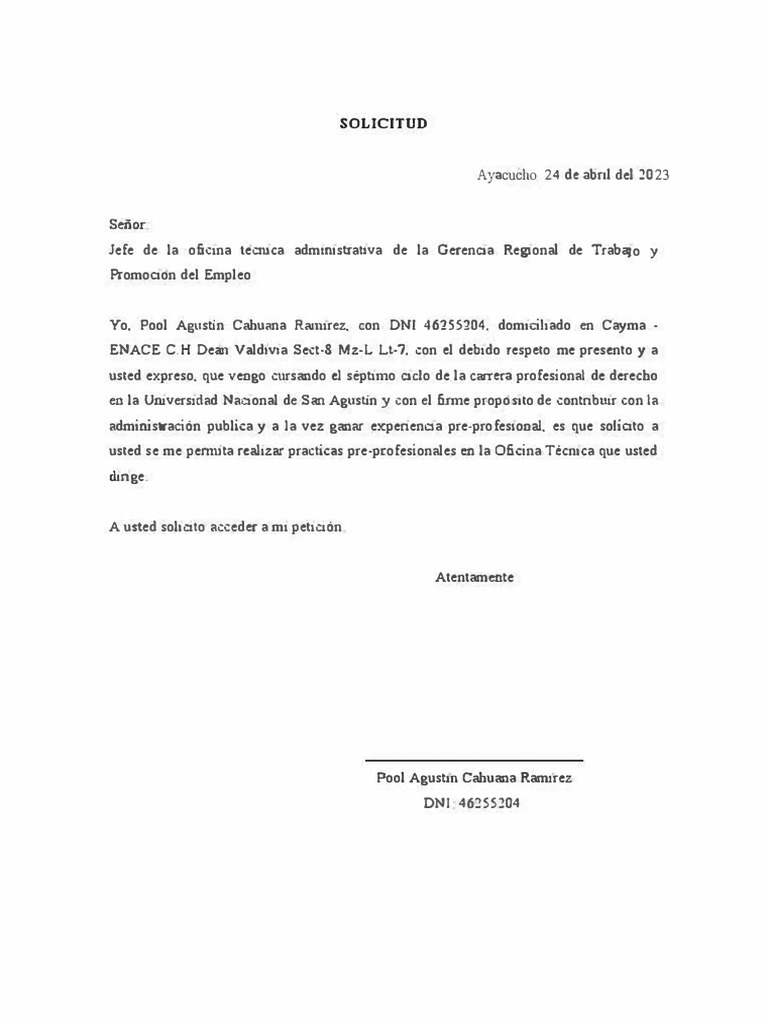 Solicitud simple pdf