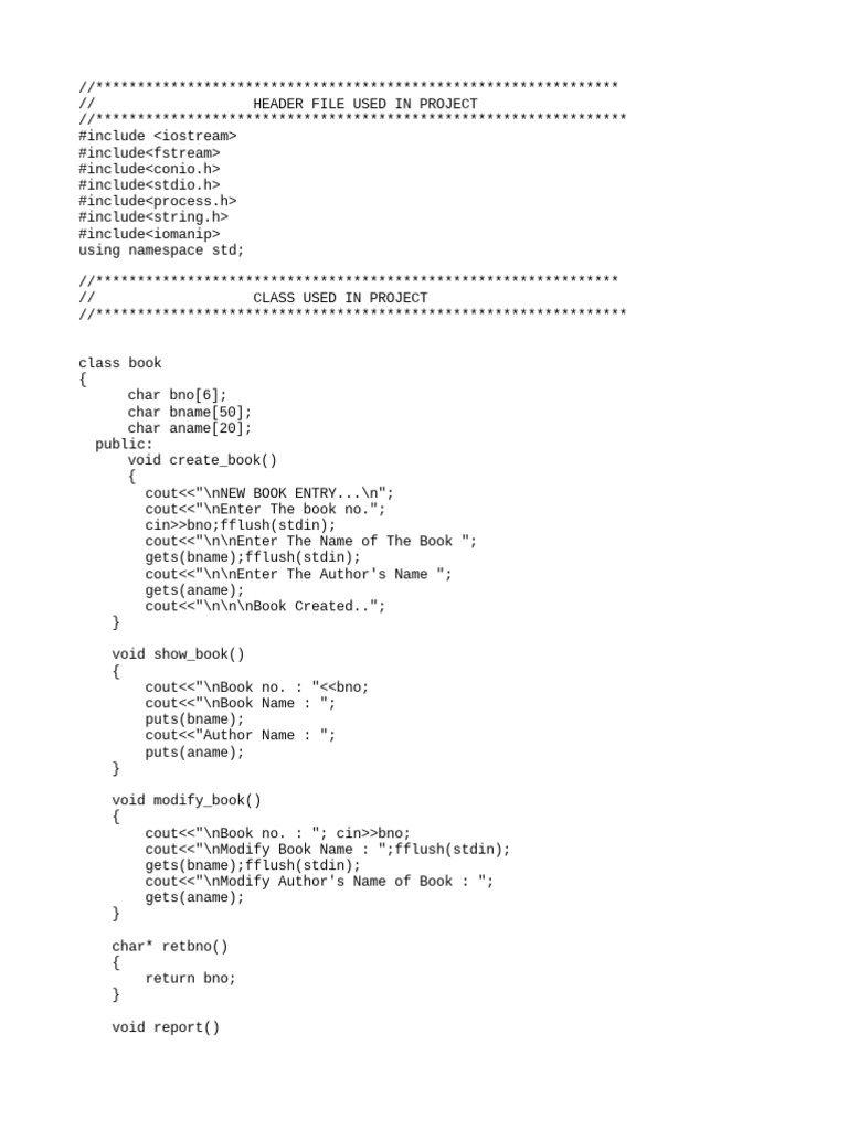 C++ PROJECT Library Management Systeem PDF Object Oriented